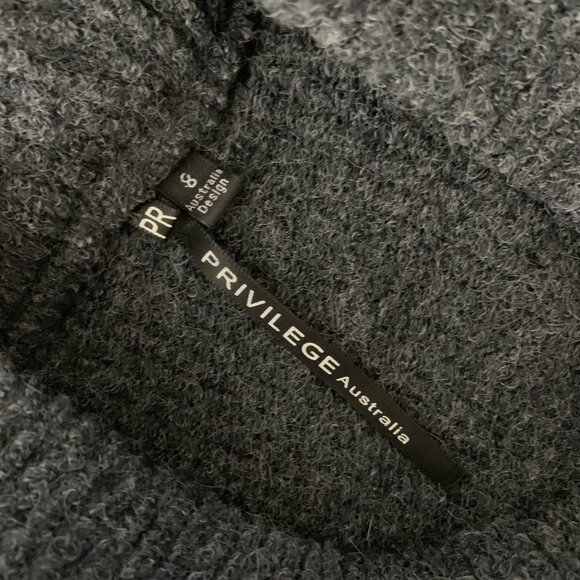 Privilege Australia Blue Gray Sweater Dress 8 Long Sleeve Cozy Minimalist Chic - Picture 4 of 5